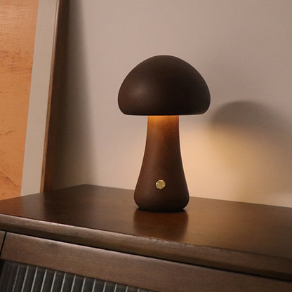 Cute Wooden Mushroom LED Night Light